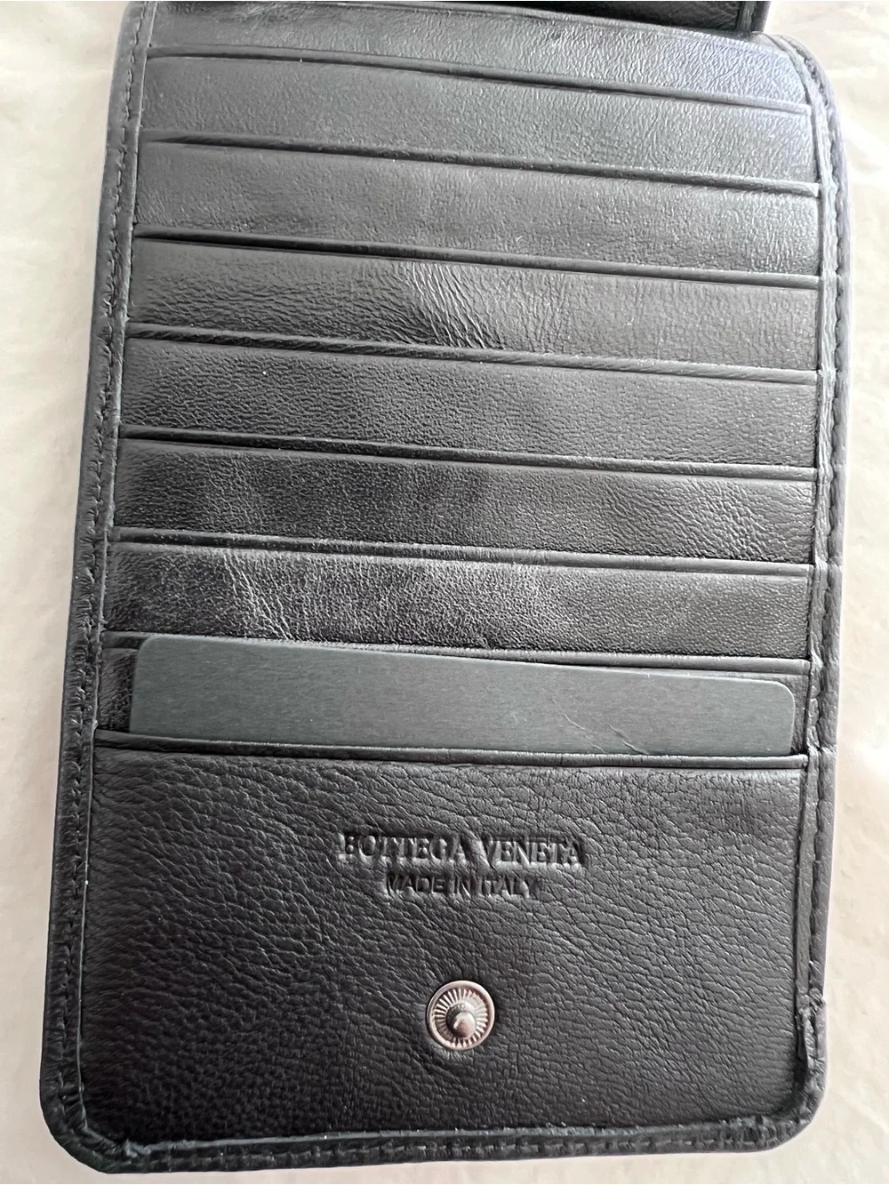 Bottega Veneta Black Intrecciato Leather Zip Pouch